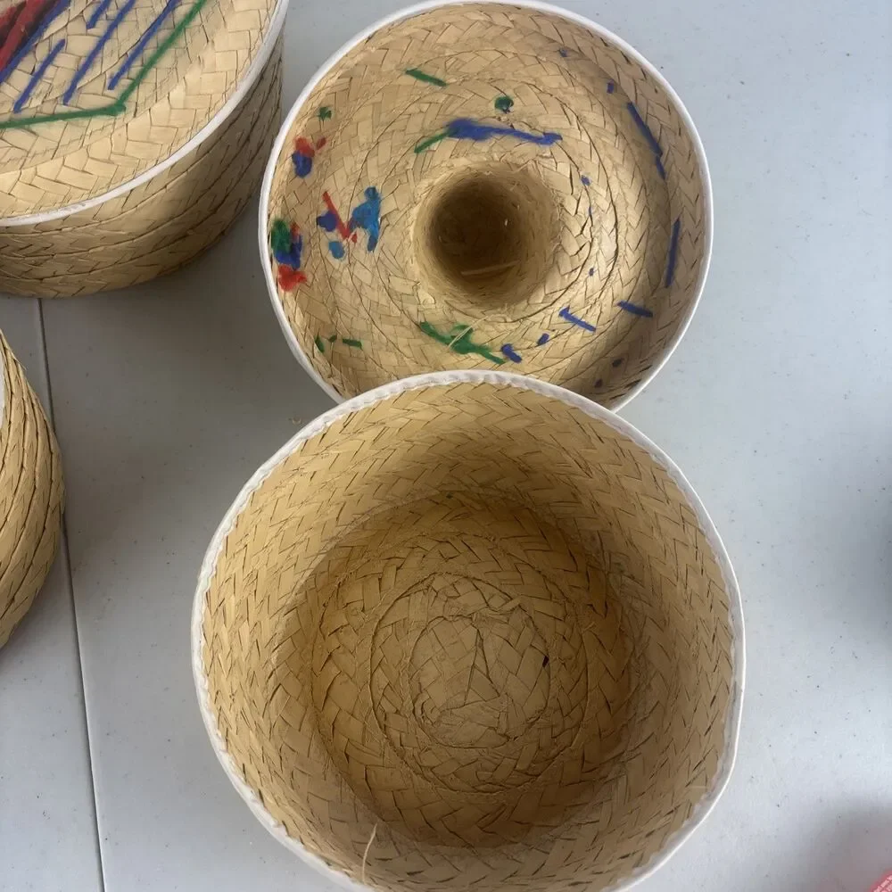 Sombrero Nesting Baskets set of 3 Hand Woven Storage